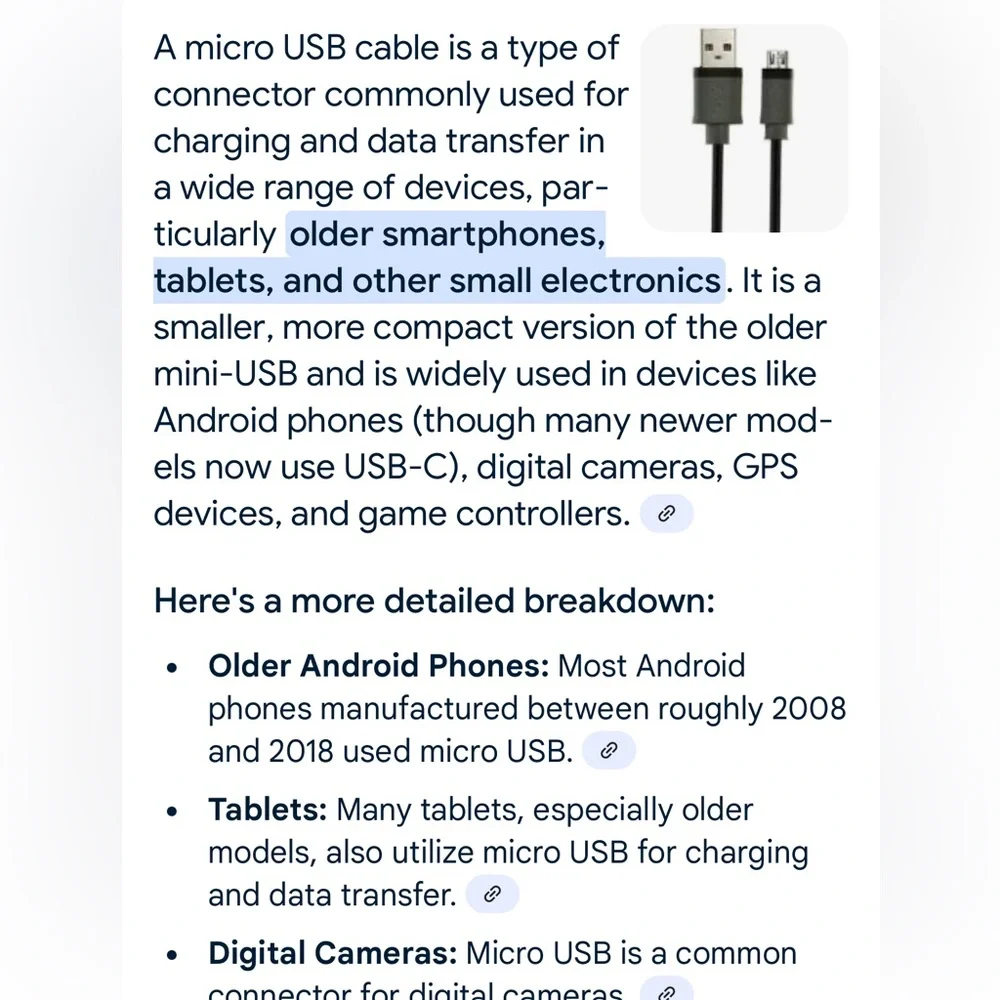 NEW Micro USB Cable charger & car